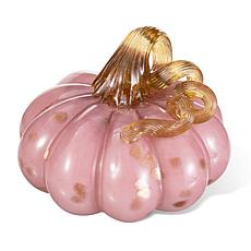 Glitzhome 5.75"D X 4.75"H Multi Striped Glass Large Pumpkin