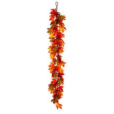 Glitzhome 6ft.L Fall Lighted Maple Leaves Garland