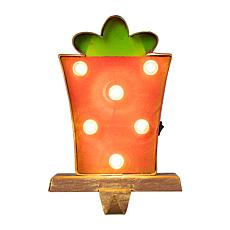 Glitzhome 7.48" H Marquee LED Gift Box Christmas Stocking Holder