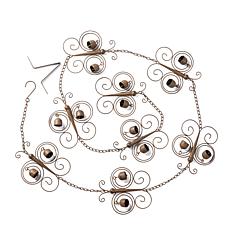 Glitzhome 8-Piece Faux Copper Butterfly Shaped Rain Chain