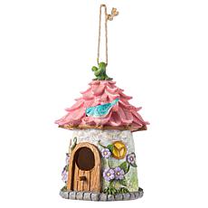 Glitzhome 9" Resin Birdhouse with Rope and Floral Design