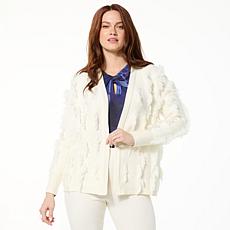 GREY by Jhoan Sebastian Grey Fringe Sweater Cardigan