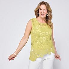 Grey by Jhoan Sebastian Grey Sleeveless Asymmetric Crochet Top