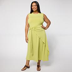 Grey by Jhoan Sebastian Grey Sleeveless Dress with Tie-Front Sash