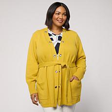 Greyby Jhoan Sebastian Grey Spring Grommet Cardigan