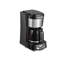 Hamilton Beach 5-Cup Compact Coffee Maker with Clock & Glass Carafe