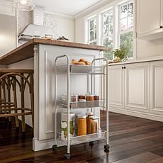Hastings Home 3-Tiered Narrow Rolling Storage Shelves