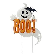 Haunted Hill Farm 2-Ft. LED White Happy Halloween Sign with Ghosts ...