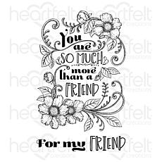 Heartfelt Creations Friend Floral Sentiment Cling Stamp Set