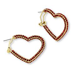 Heidi Daus All You Need Is Love Pavé Heart Hoop Earrings