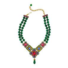 Heidi Daus "Ancient Artifact" Crystal and Glass Bead Necklace