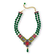 Heidi Daus "Ancient Artifact" Crystal and Glass Bead Necklace