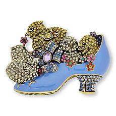 Heidi Daus Chicks Love Shoes Crystal and Enamel Pin