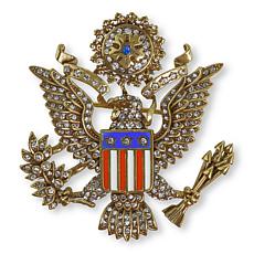 Heidi Daus E Pluribus Unum Enamel and Crystal Eagle Pin
