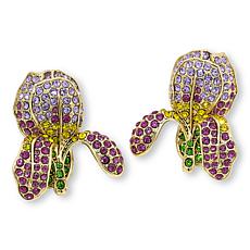 Heidi Daus Early Bloomer Goldtone Crystal Flower Stud Earrings