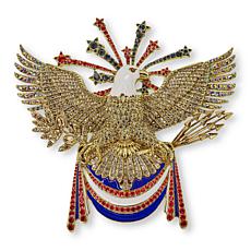 Heidi Daus Freedom Reigns Crystal and Enamel Eagle Pin