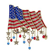 Heidi Daus "Gallantly Streaming" Crystal Flag Pin
