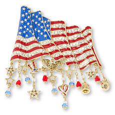 Heidi Daus "Gallantly Streaming" Crystal Flag Pin