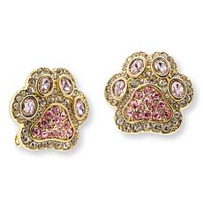 Heidi Daus Pretty Paw Print Pink Crystal Earrings