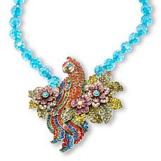 Heidi Daus Pretty Polly Crystal Parrot Beaded Drop Necklace