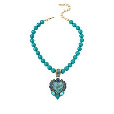 Heidi Daus Santa Fe Heart Crystal and Bead Pendant with Necklace