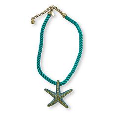 Heidi Daus Starfish Crystal Pendant with 18" Rope Cord Necklace