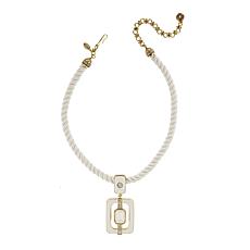 Heidi Daus "Thoroughly Modern" Rectangular Pendant with Cord Necklace