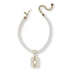 Heidi Daus "Thoroughly Modern" Rectangular Pendant with Cord Necklace