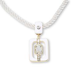Heidi Daus "Thoroughly Modern" Rectangular Pendant with Cord Necklace