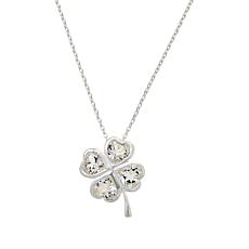 Herkimer Mines "Diamond" Quartz 4-Leaf Clover 18" Chain Necklace