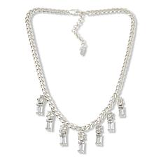 Herkimer Mines "Diamond" Quartz Multi-Shape Cuban-Link Dangle Necklace