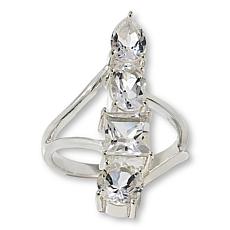 Herkimer Mines Multi-Cut "Diamond" Quartz Vertical Ring