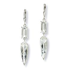 Herkimer Mines Sterling Silver "Diamond" Quartz 2-Stone Drop Earrings