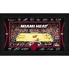 Highland Mint Miami Heat Signature Court 12" x 20" Wood Frame