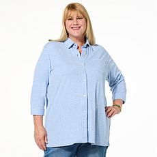 HUE Spring Button-Down Nap Shirt