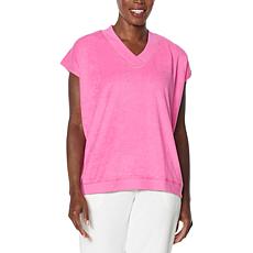 HUE Sundown Terry Knit Relaxed V-Neck PJ Tee