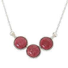 Humanly Krafted Sterling Silver 3-Stone Station Chain Necklace 