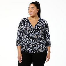 IMAN Global Chic 3/4-Sleeve Surplice Top