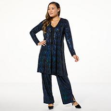 IMAN Global Chic Open Front Sequin Duster Cardigan