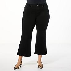 IMAN Global Chic Perfect Fit 360 Denim Wide-Leg Crop Jean