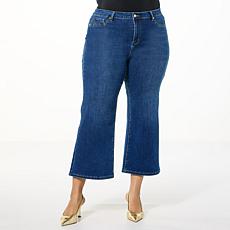IMAN Global Chic Perfect Fit 360 Denim Wide-Leg Crop Jean