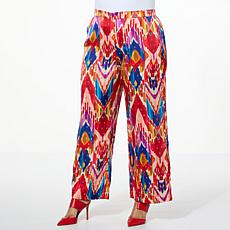 IMAN Global Chic Printed Woven Wide-Leg Pant 