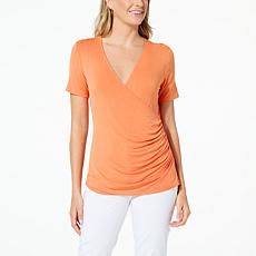 IMAN Global Chic Shirred Knit Layering Top