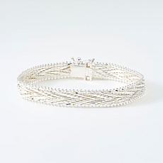 Imperial Silver Chevron Diamond-Cut Bracelet