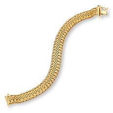 Imperial Silver Diamond-Cut 10-Row Wheat Chain Bracelet