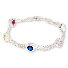 Imperial Silver Diamond-Cut Sterling Silver Wheat Design CZ Bracelet