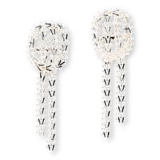 Imperial Silver Diamond-Cut Wheat Chain Fringe Earrings