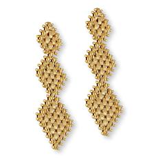 Imperial Silver Satin Lame' Diamond Cut Earrings