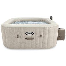 Intex PureSpa Chevron Deluxe 6ppl Cream Outdoor Inflatable Hot Tub Set