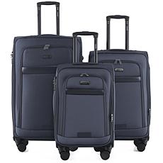 IZOD Noah 3pc Expandable Softside Luggage Set with Spinners & Lock